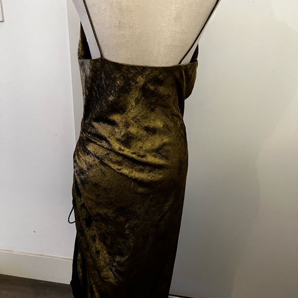 ZARA Basic Gold and Black Foiled Soft spring summer dress S - Picture 3 of 5
